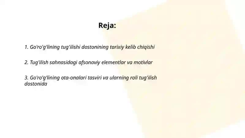 Go'ro'g'lining tug'ilishi dostoni 2