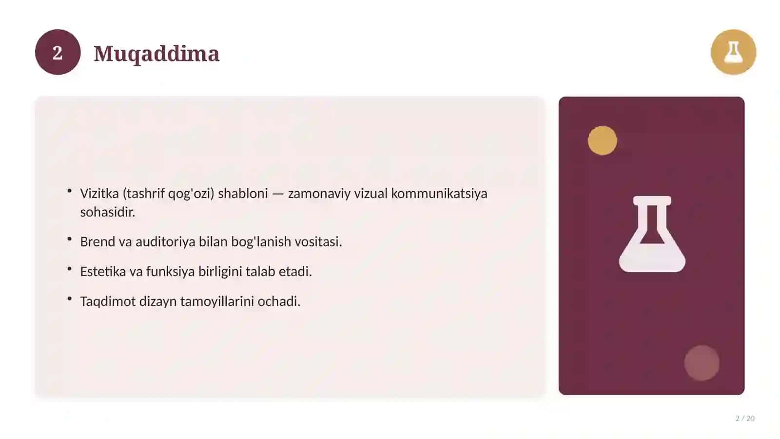 Vizitka (tashrif qog'ozi) shabloni 2