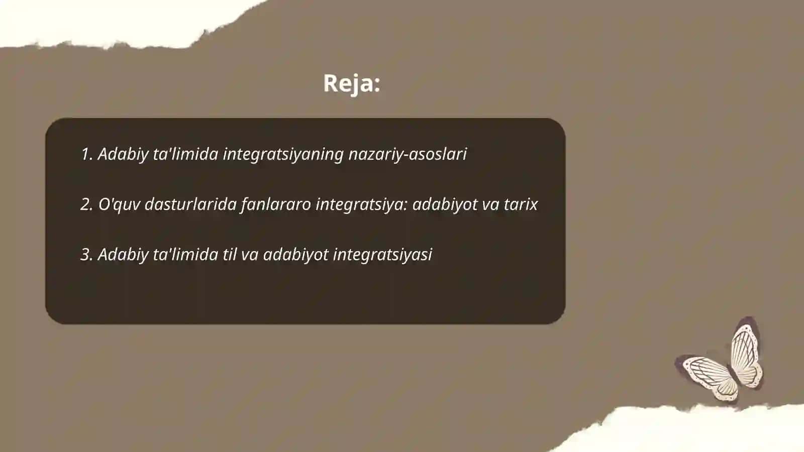 Adabiy ta’limida integratsiya 2