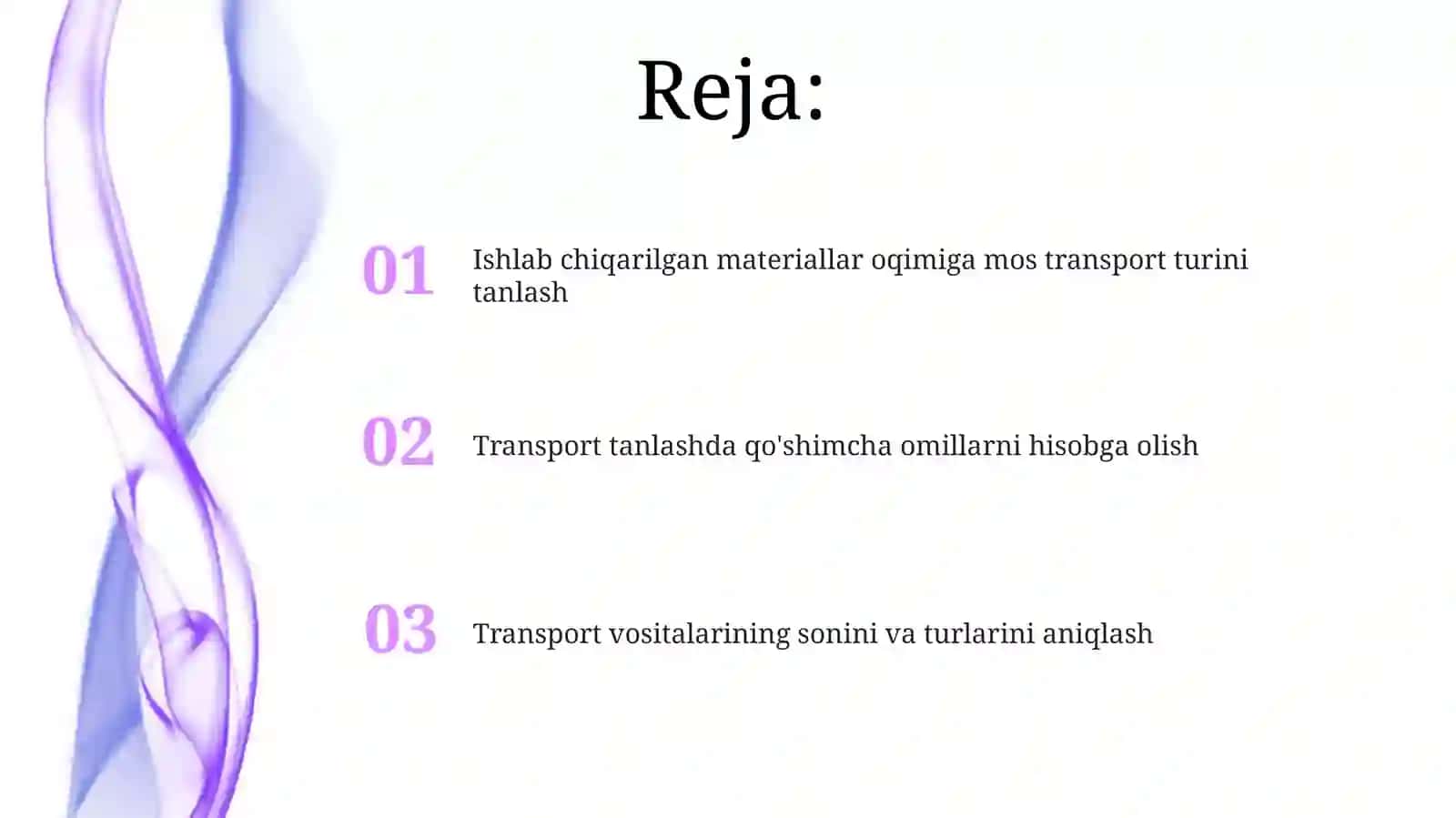 Transport vositalarining sig'imi va turi 2