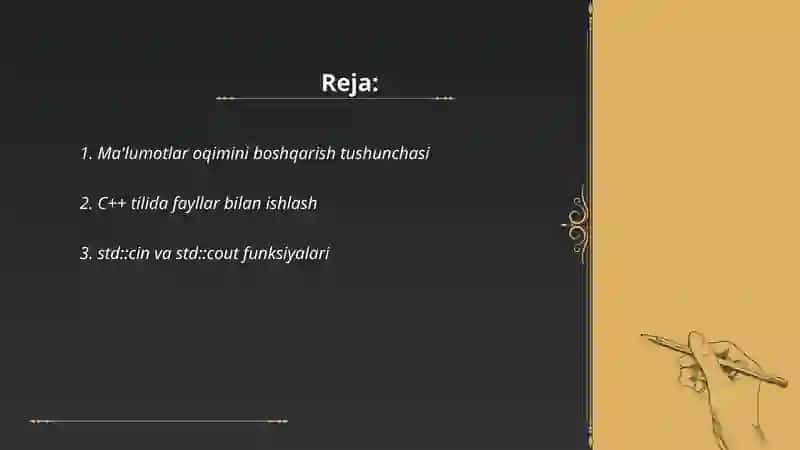 Ma'lumotlar oqimini boshqarish 2