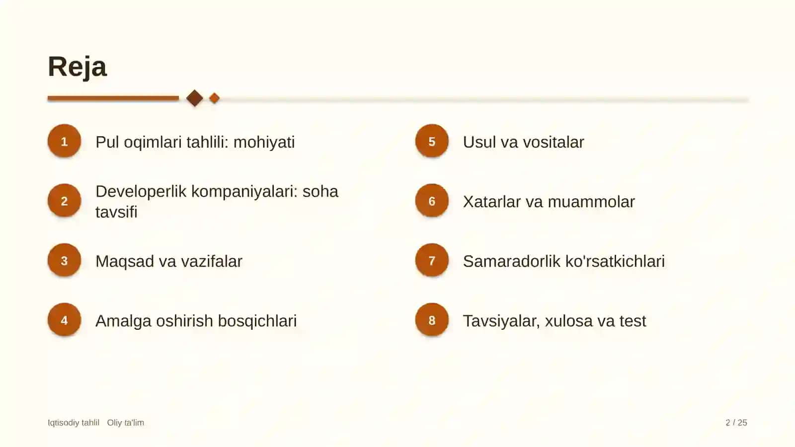 Developerlik kompaniyalarida pul oqimlari tahlili 2