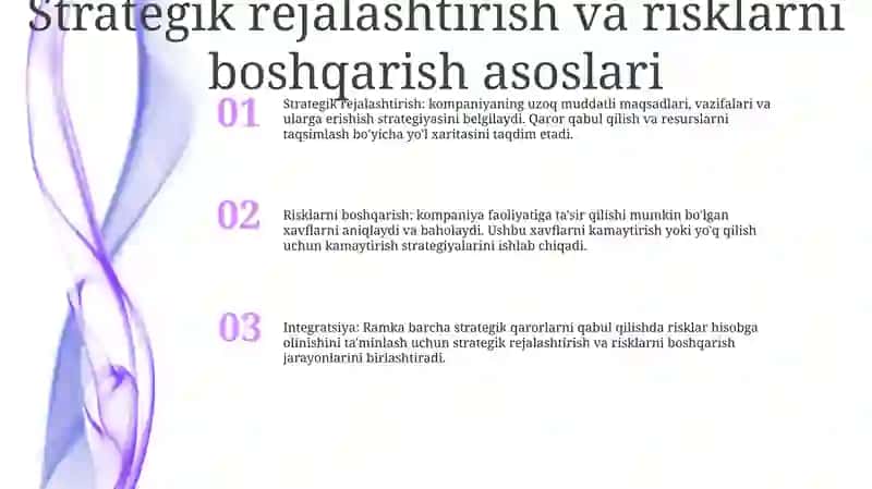 Strategik rejalashtirish va risklarni boshqarish asoslari 2