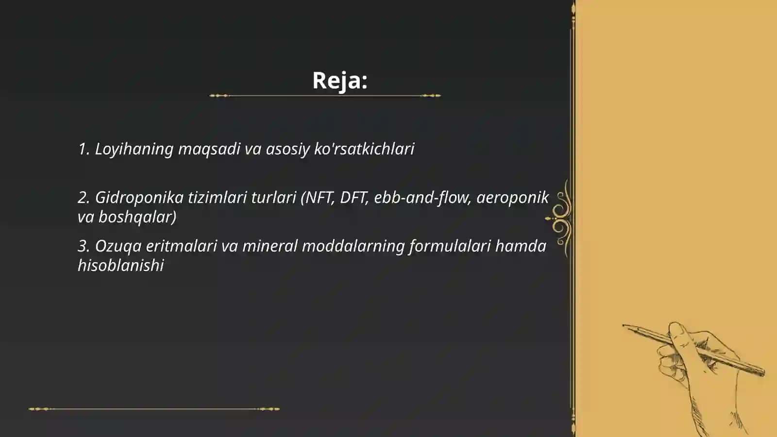 Gidroponika loyihasi 2