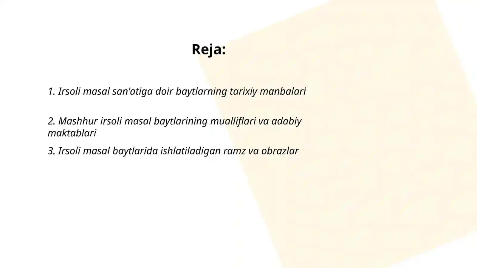 Irsoli masal san'ati baytlari 2