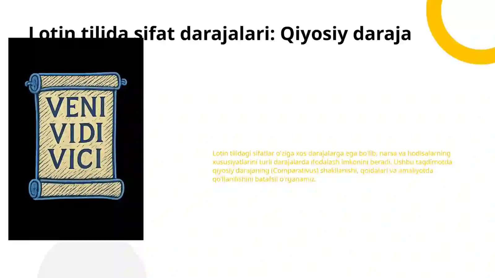 Lotin tilidagi sifatlar darajalari 2
