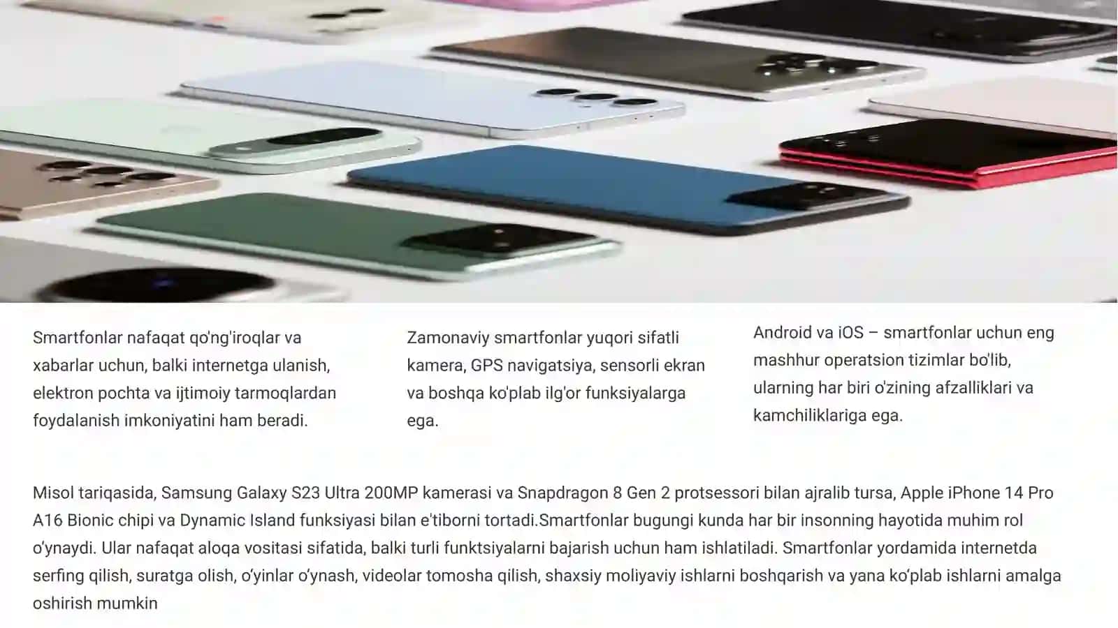 Gadjetlar Olami: Smartfonlar, Planshetlar va Noutbuklar 2
