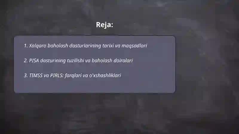 Xalqaro baholash dasturlari 2