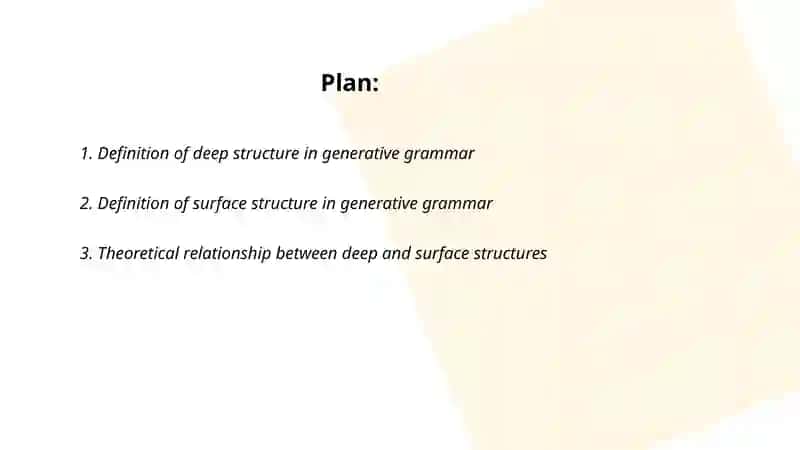 Deep and surface structure of the language 2