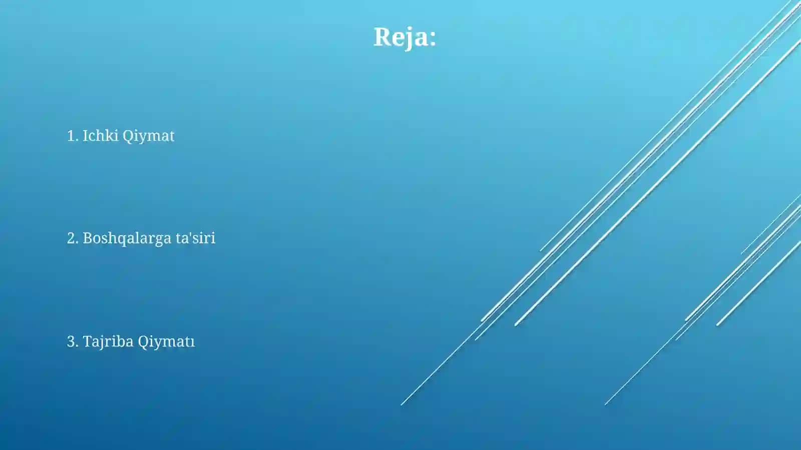 Tajriba Qiymati 2