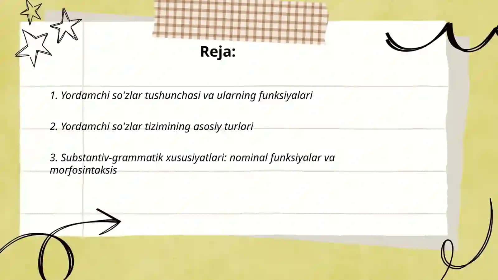Yordamchi sózlar tizimi 2