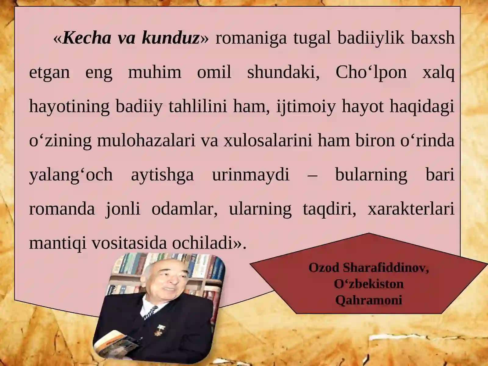 20-mavzu: «Kecha va kunduz» romani 2