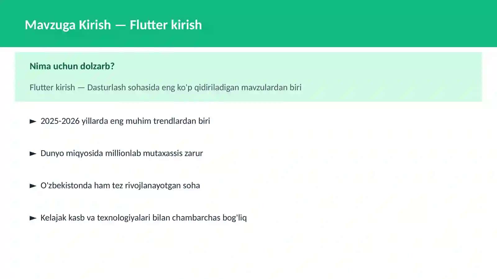 Flutter kirish 2