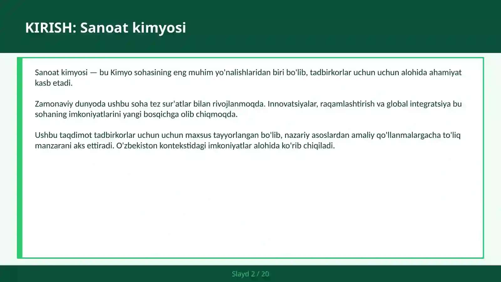 Sanoat kimyosi 2