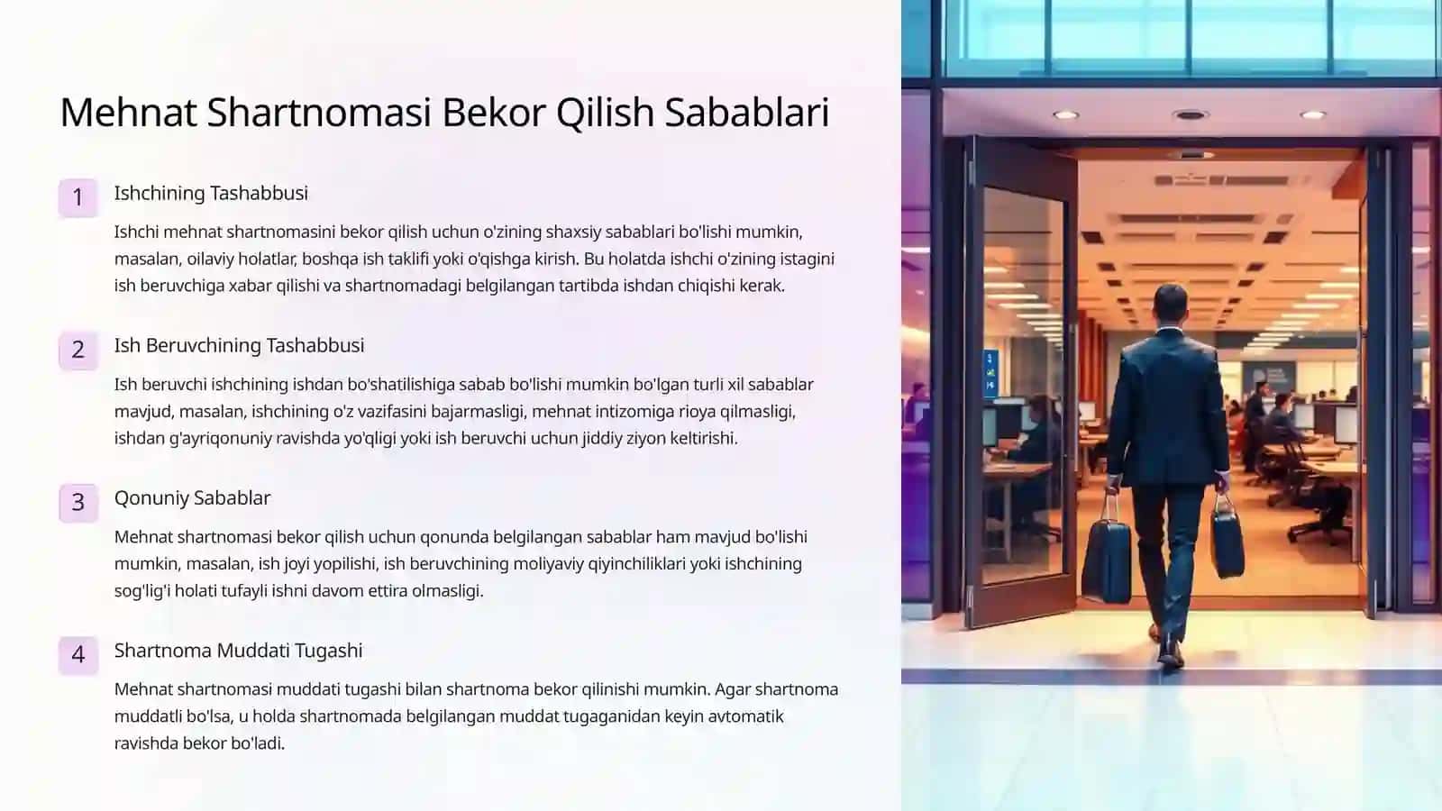 Mehnat Shartnomasi Bekor Qilish 2