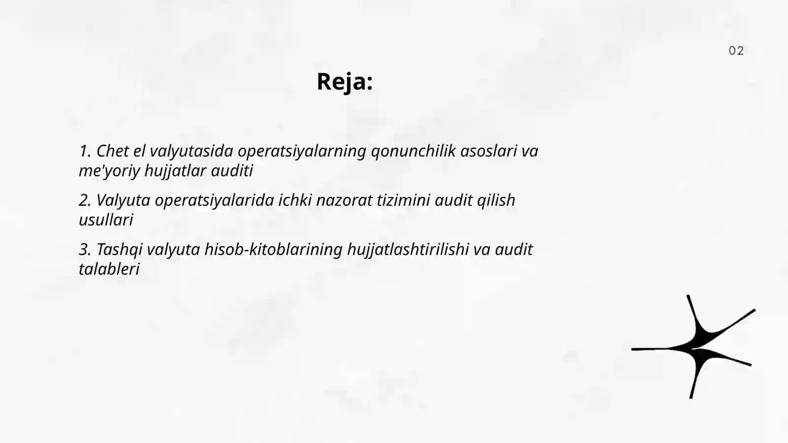 Chet el valyutasida operatsiyalar Va hisob kitob shakillarining auditi 2