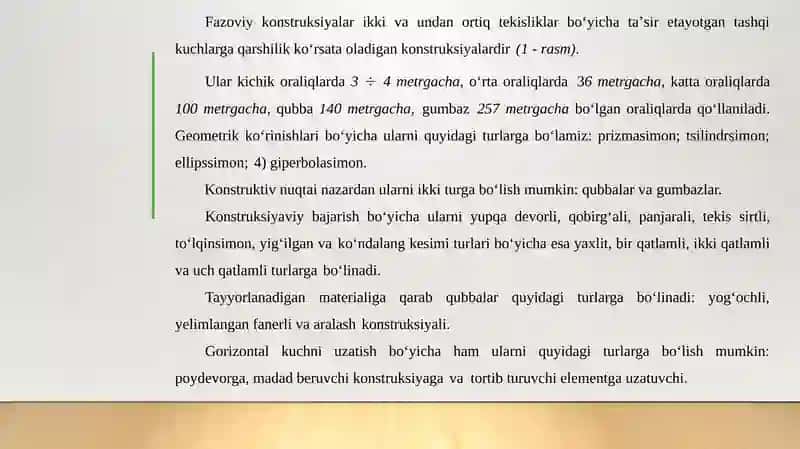 Fazoviy tom konstruksiyalari hisobi. 2