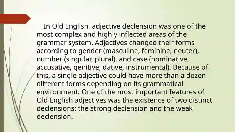 The Historical Development of Adjective Declensions 2
