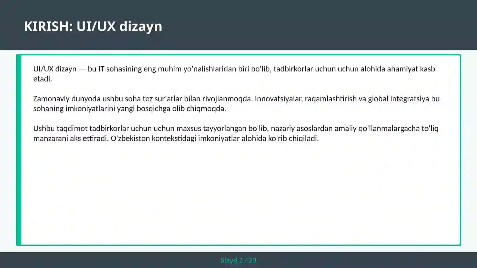 UI/UX DIZAYN 2
