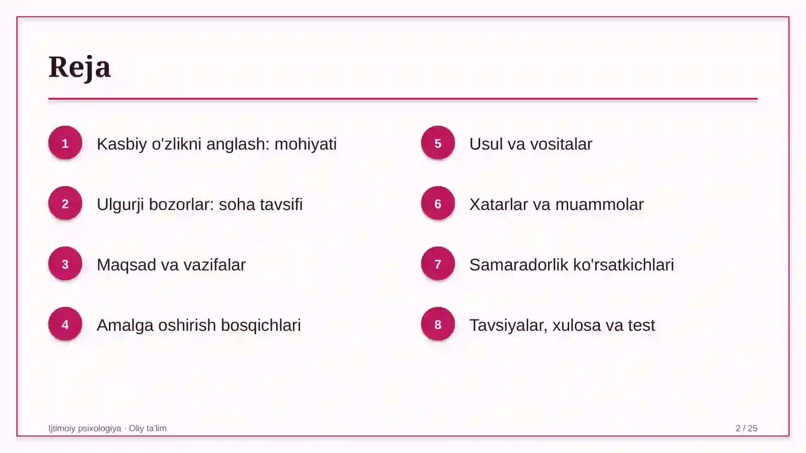 Ulgurji bozorlarda kasbiy o'zlikni anglash 2