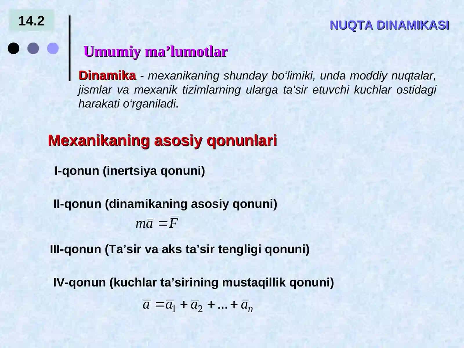 Nuqta dinamikasi 2
