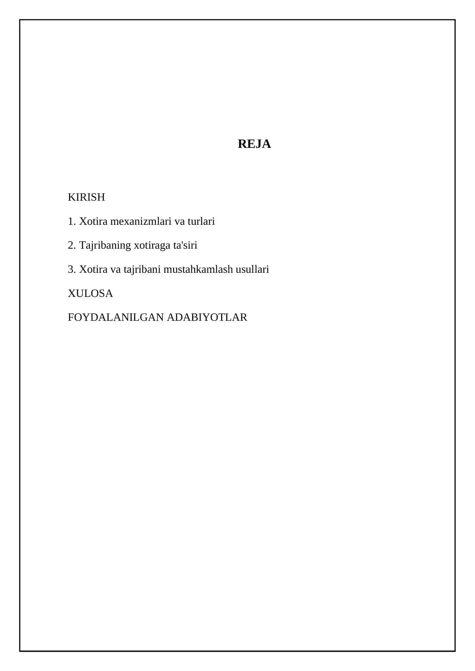 Eslab qolish va tajriba 2