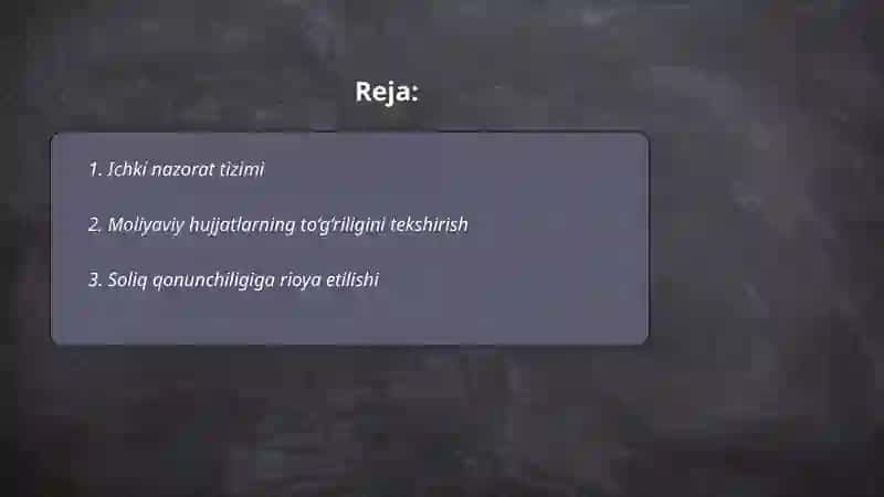 Ichki nazorat tizimi 2
