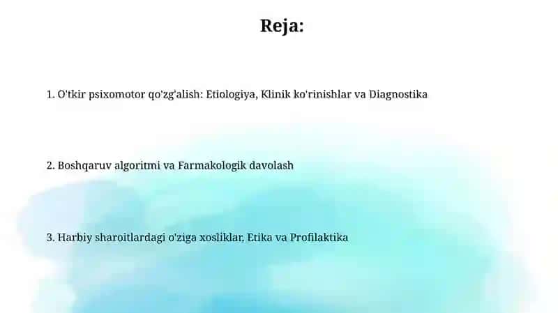 O'tkir psixomotor qo'zg'alish 2