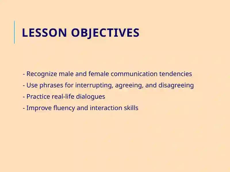 Male and Female Conversations 2