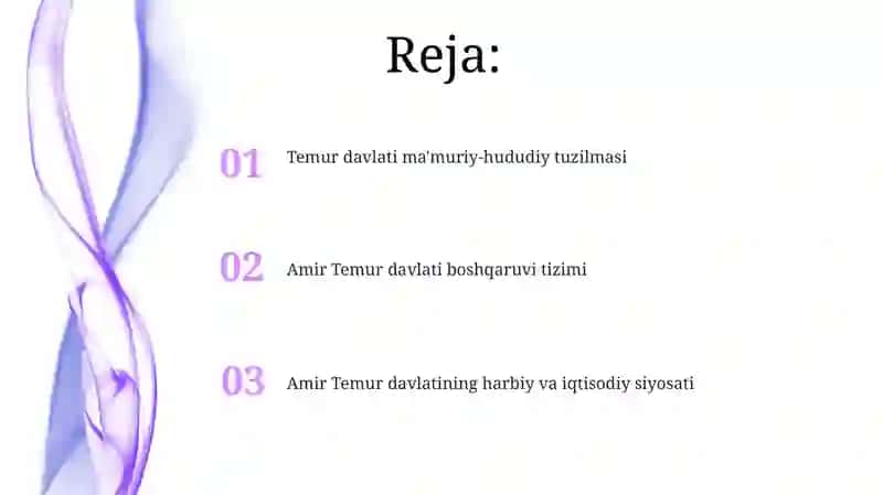 Amir Temur davlatining boshqaruvi 2