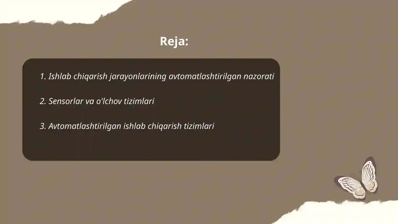 Moslanuvchan avtomatlashtirilgan ishlab chiqarishdagi ishlab chiqarish jarayonini boshqarish tizimlari 2