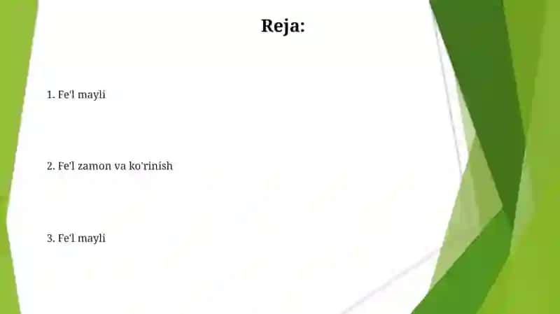 Fe'lning grammatik kategoriyalari 2