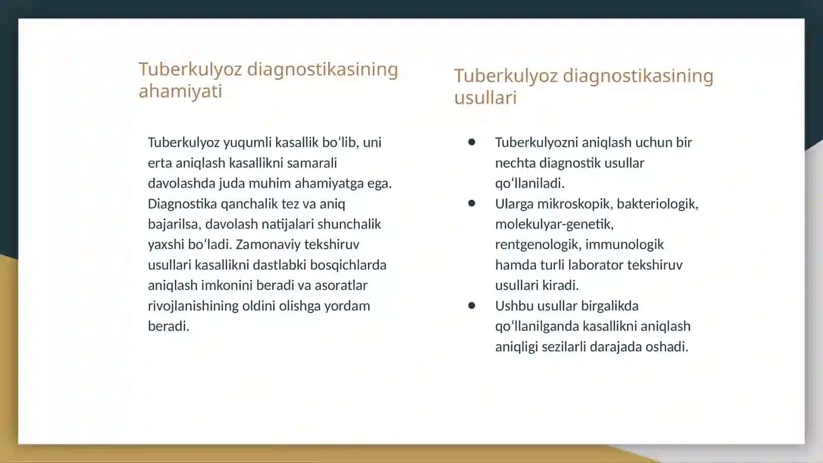 Zamonaviy tuberkulyoz tekshiruv usullari 2