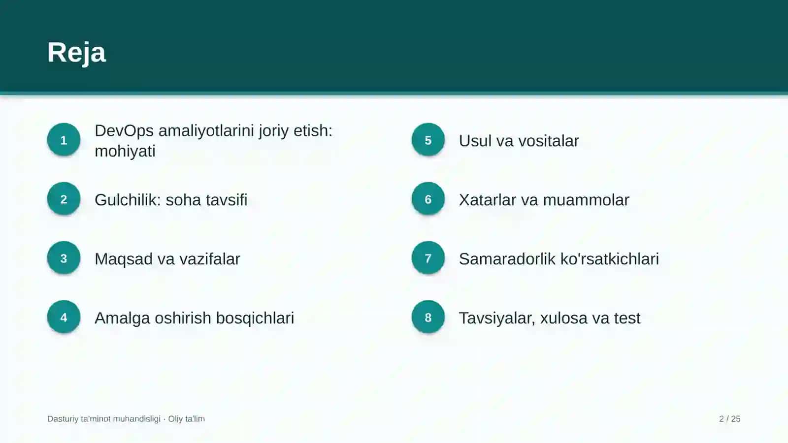 Gulchilikda DevOps amaliyotlarini joriy etish 2