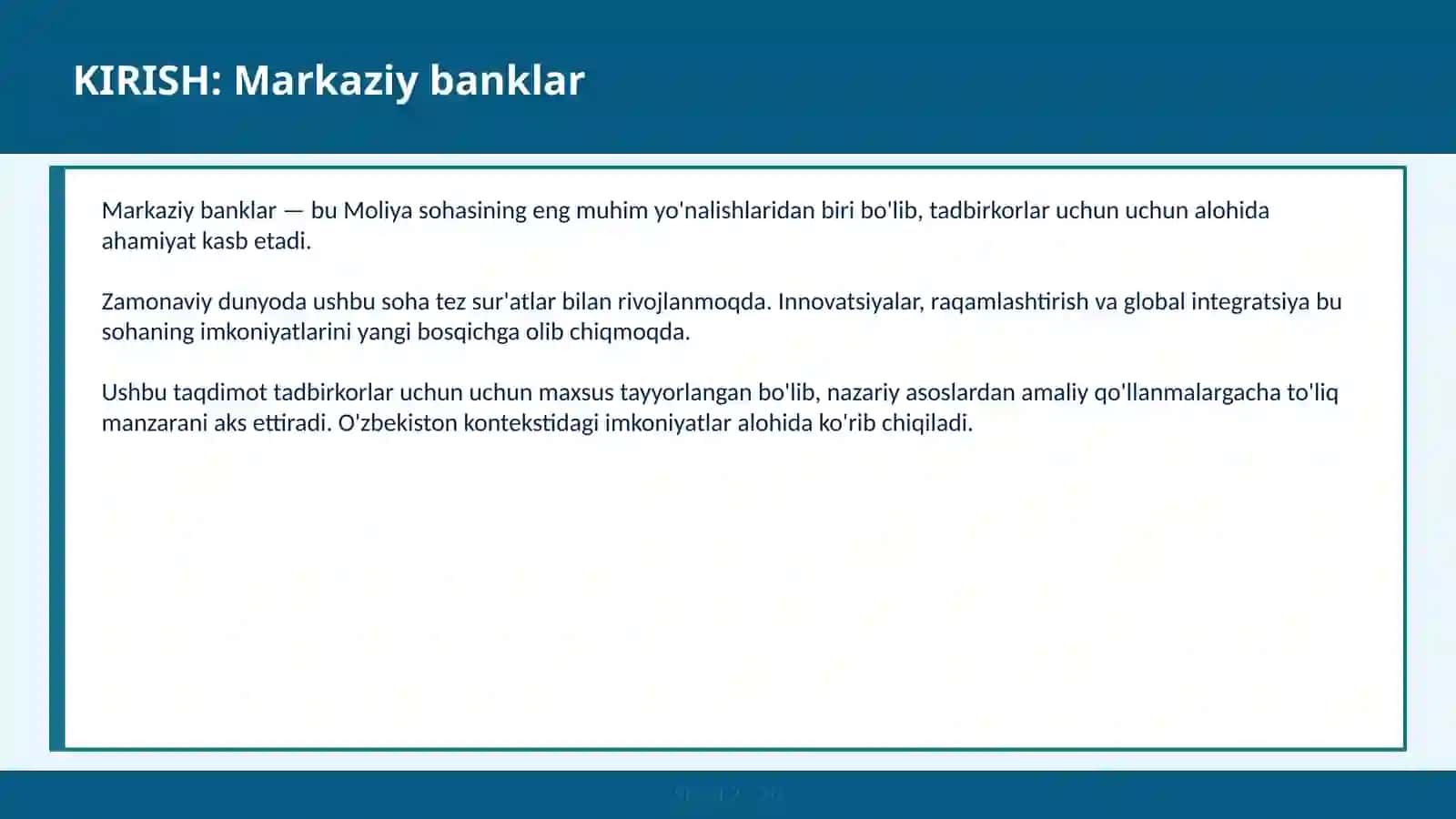 Markaziy banklar 2