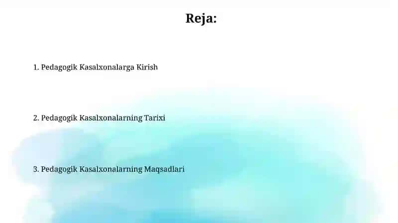 Pedagogik Kasalxonalarga Kirish 2