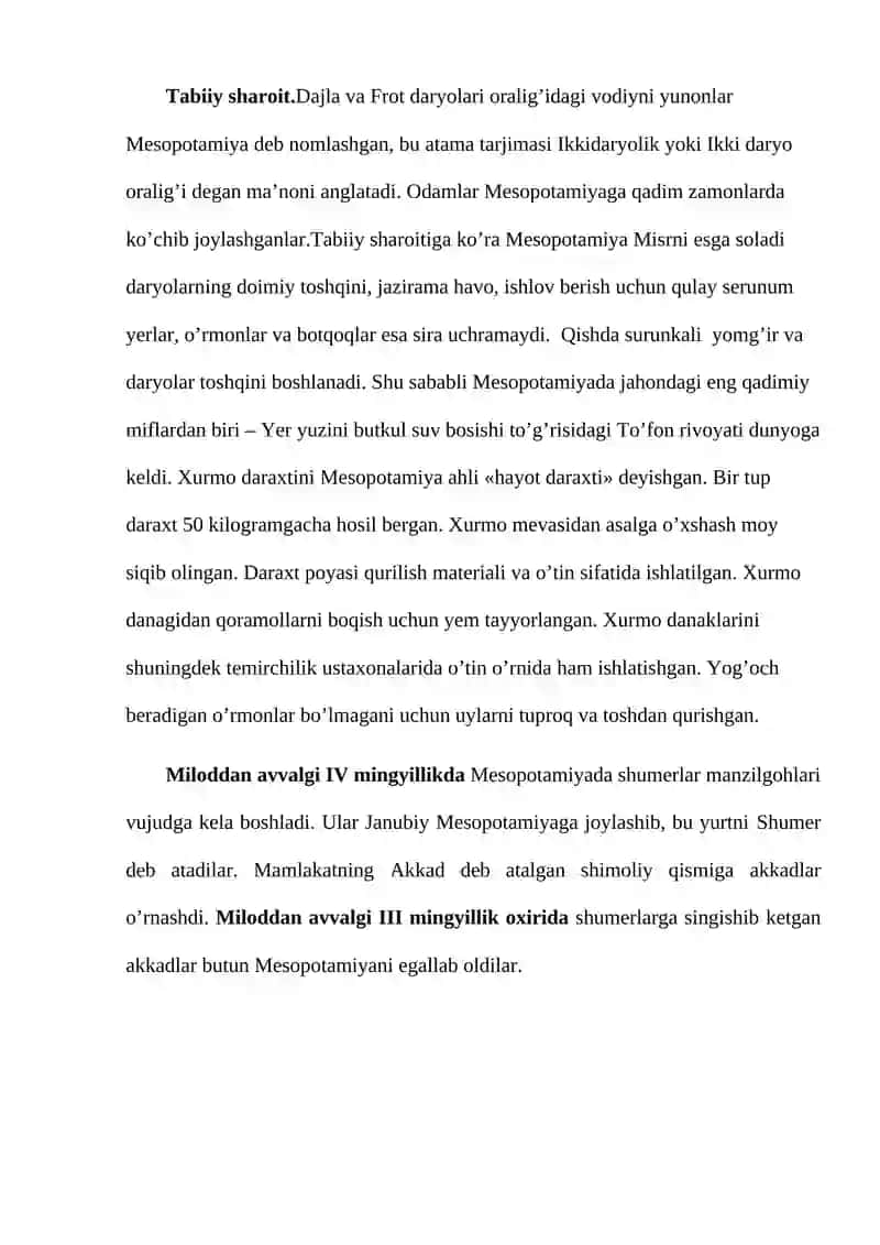 Mesopotamiya tarixi haqida ma’nbalar 2