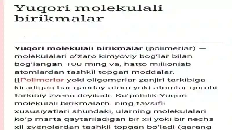 Yuqori molekulali birikmalar (polimerlar) 2