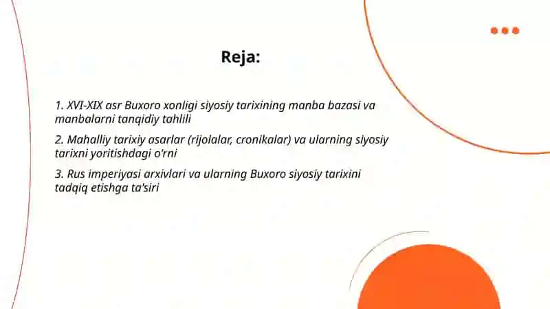 XVI-XIX asr Buxoro xonligi siyosiy tarixining tarixshunosligi 2