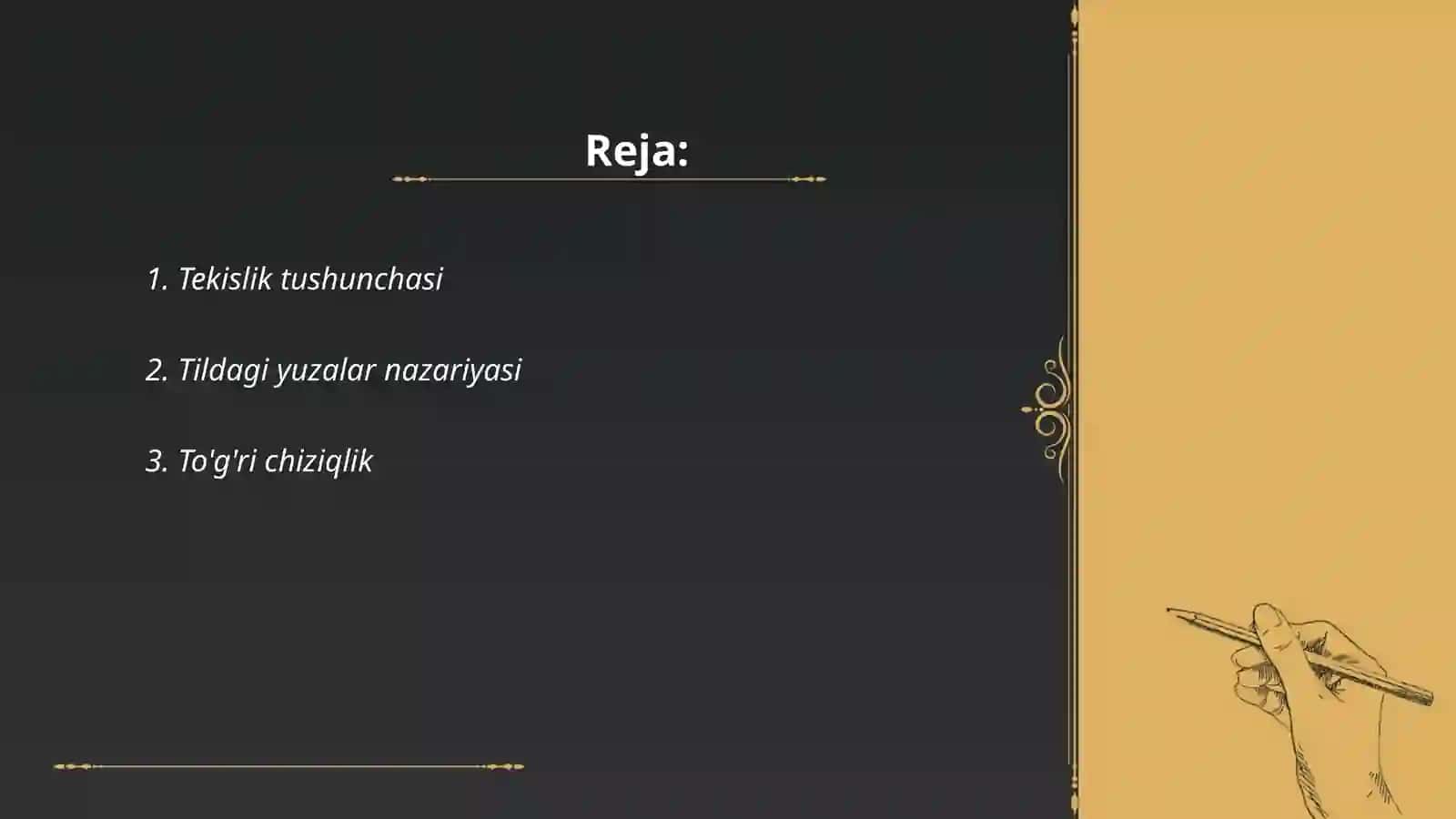 Tekislik tushunchasi 2