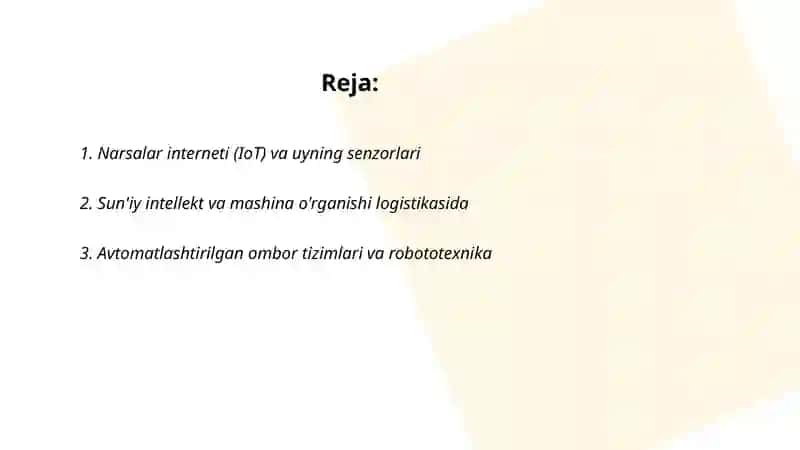 Logistikada zamonaviy tendensiyalar 2