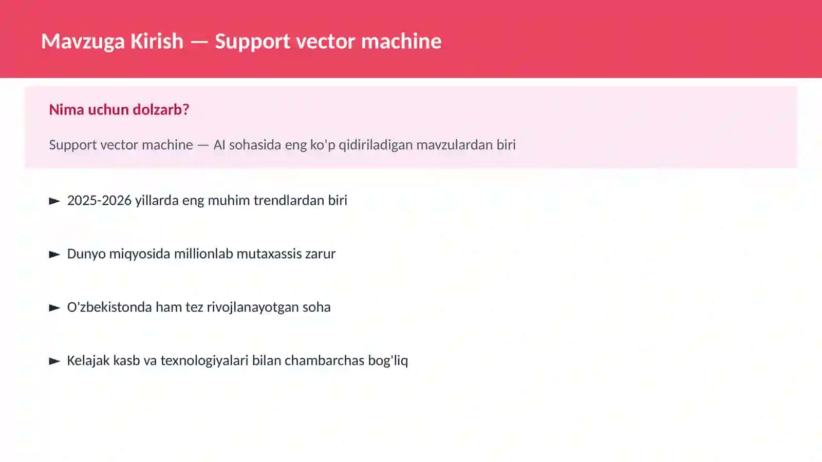 AI | MACHINE LEARNING ASOSLARI 2