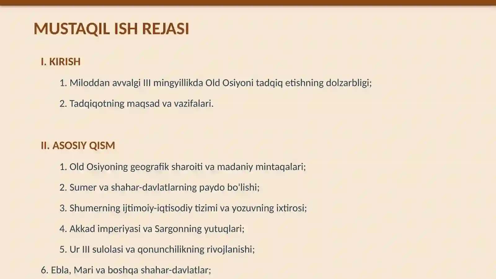 Miloddan avvalgi III mingyillikda Old Osiyo 2