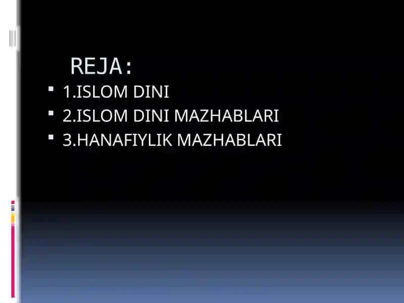 ISLOM DINI MAZHABLARI 2
