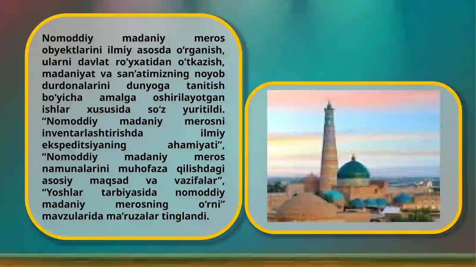 Nomoddiy Madaniy meros tushunchasi 2