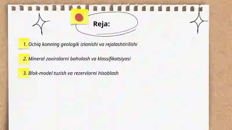 Ochiq kon ishlari jarayonlari va davrlari 2