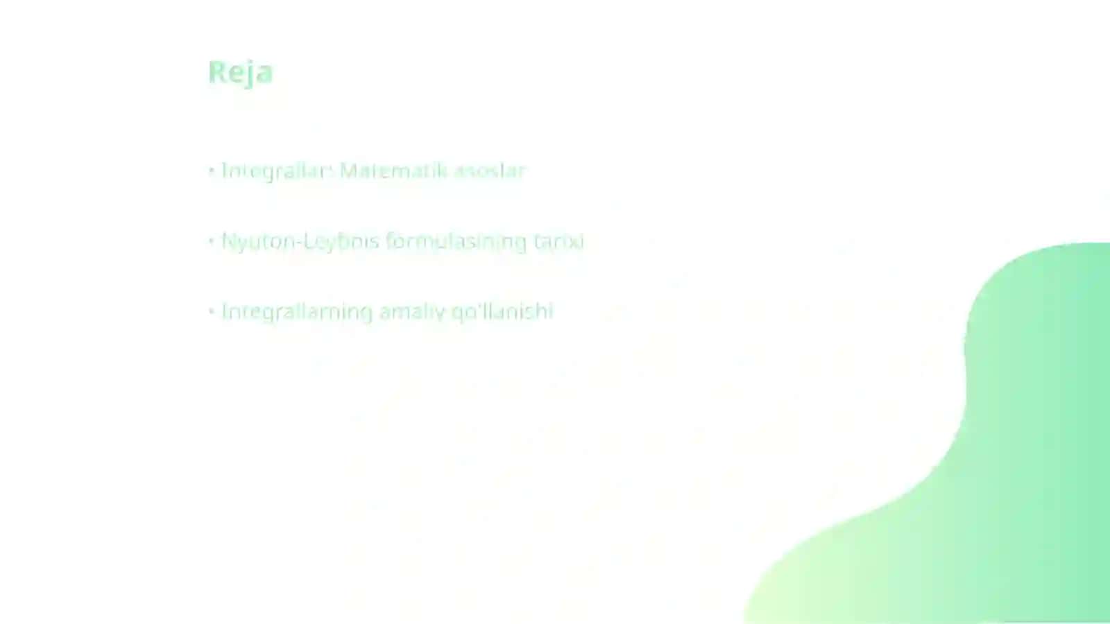 Integrallar: Nyuton-Leybnis formulasi 2