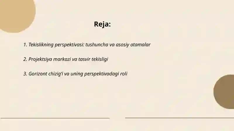 Tekislikning perspektivasi 2