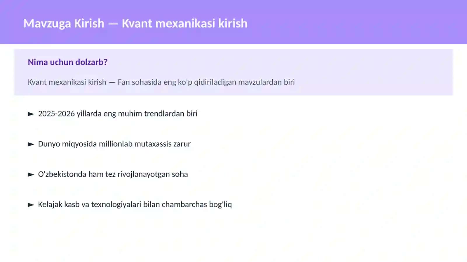 Kvant mexanikasi kirish 2