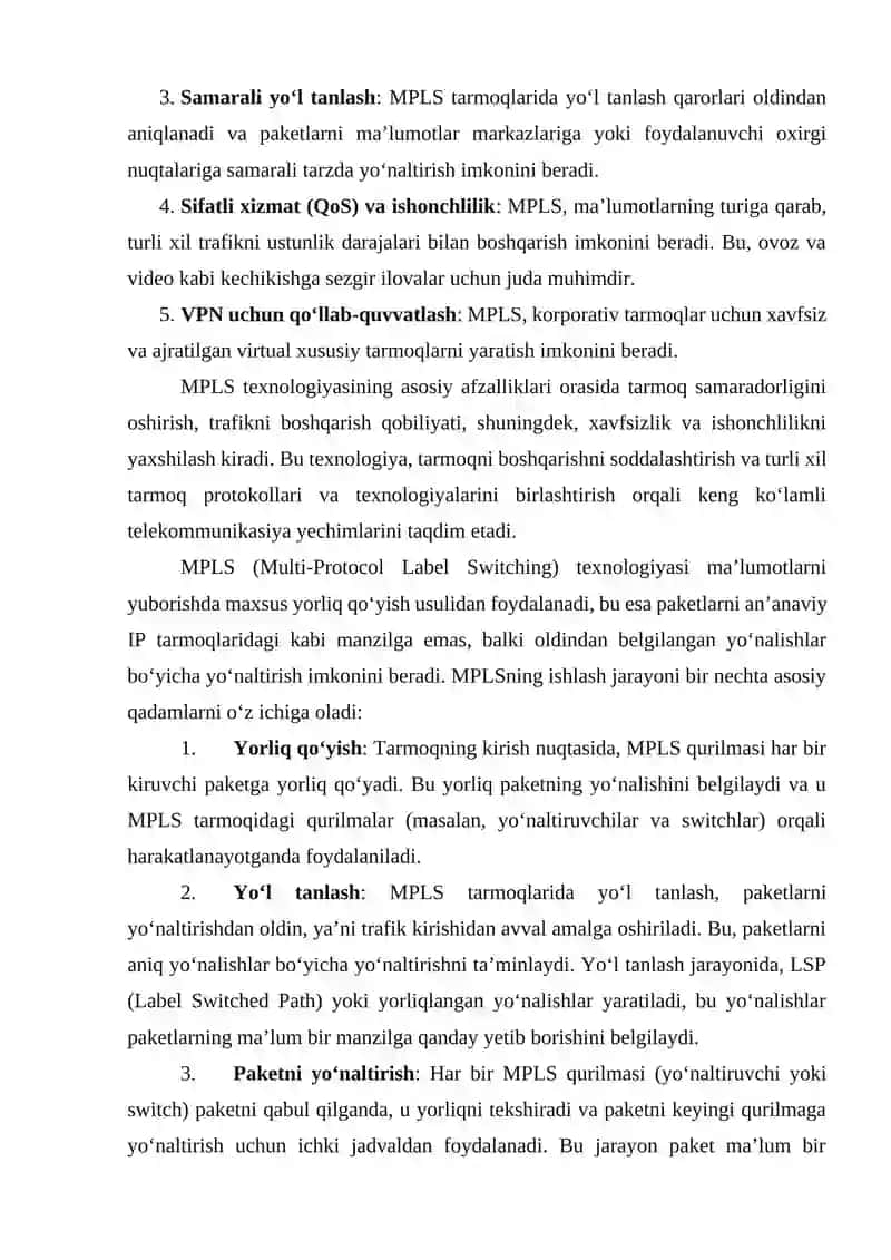 MPLS texnologiyasi 2